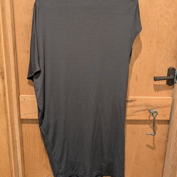 Vince Asymmetric Sleeve Sheath Dress XS Wool Blend Stretch Fit Gray Lined Boat - Picture 6 of 8